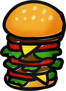 大きいハンバーガーのイラスト